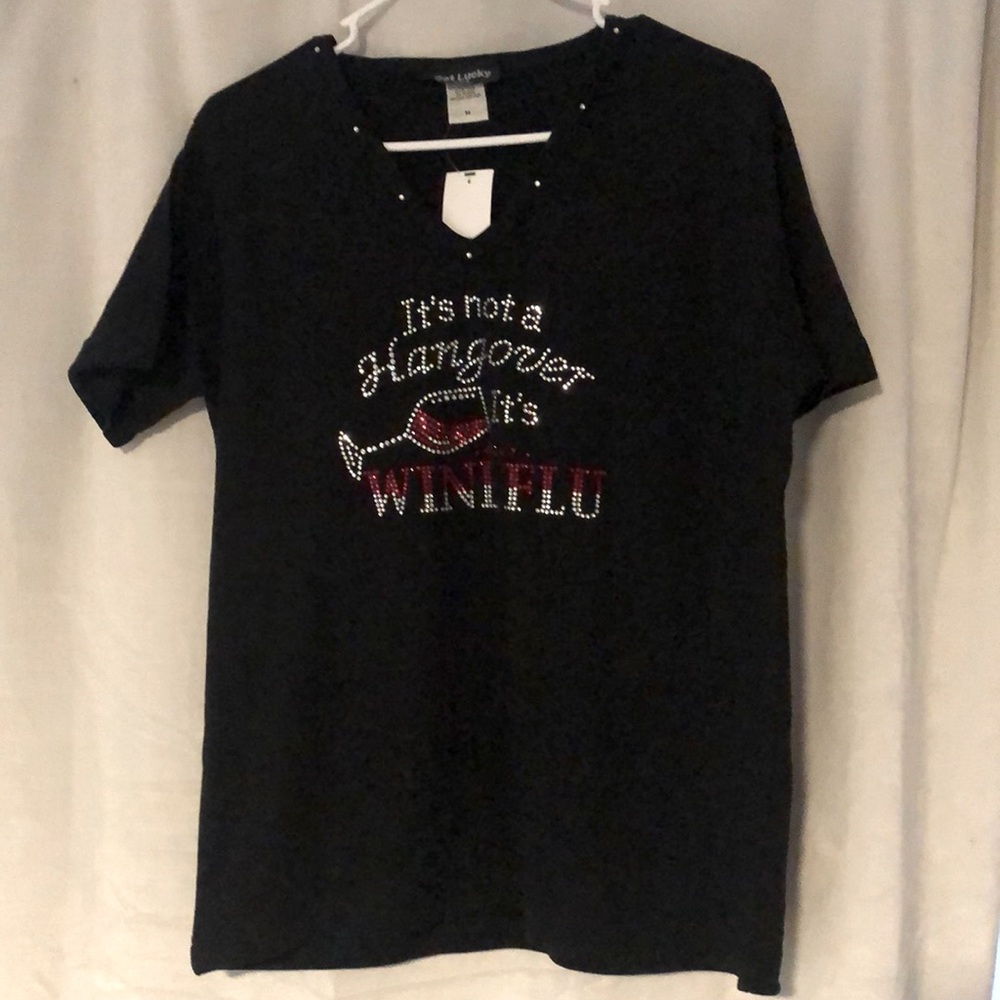 Fun, sparkly wine shirt